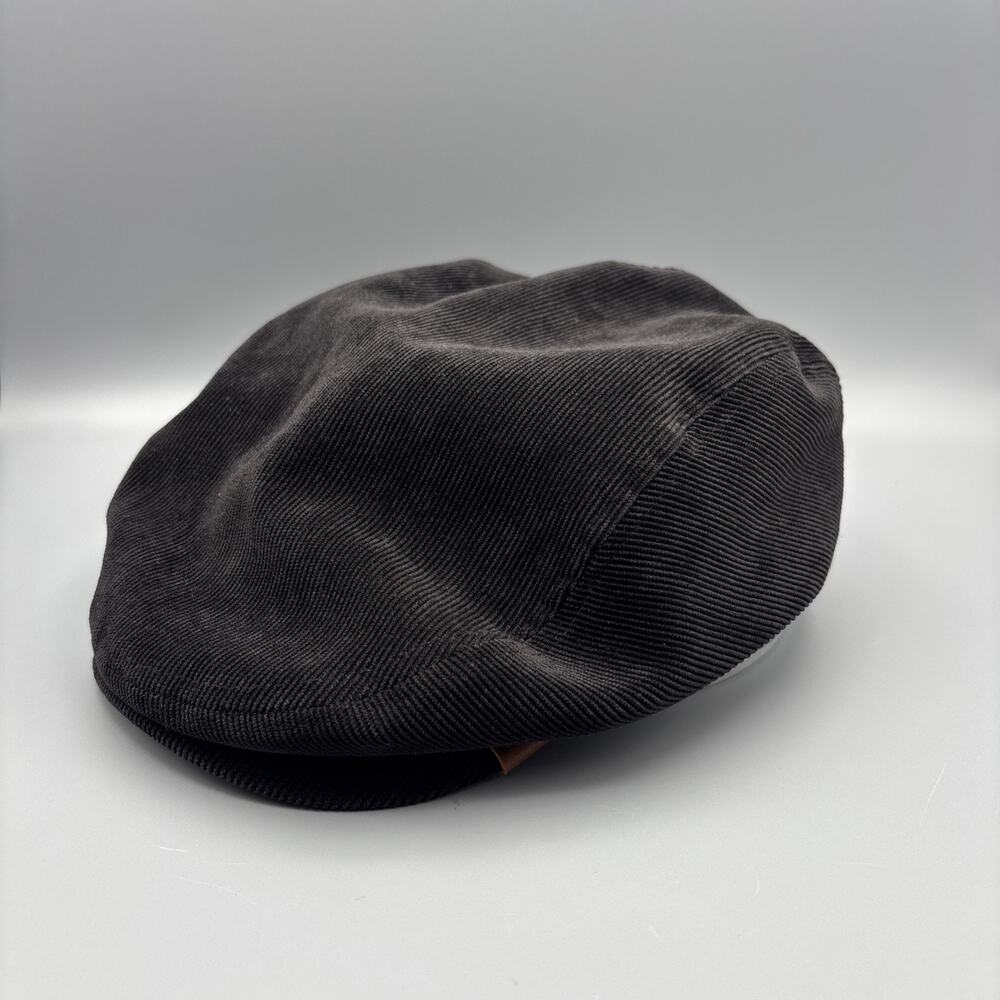 Vintage Kangol Newsboy Cap Black Corduroy Driving Hat Size Large